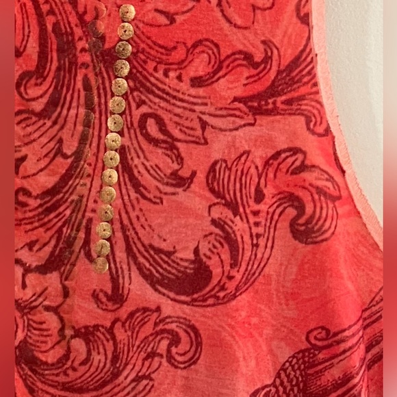 Women’s Appropriate Behavior Sleeveless Blouse, Reddish Orange. Size 1X/16W - Picture 4 of 4